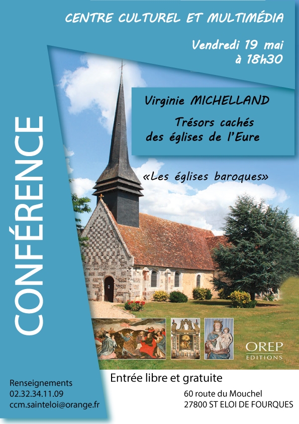 Conférence sur les églises de l'Eure à la médiathèque le 19 mai